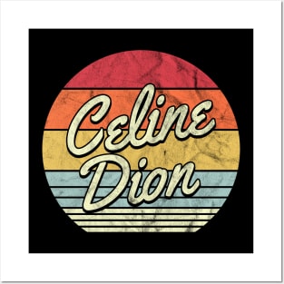 Celine Dion Retro 70s Style Sunset Posters and Art